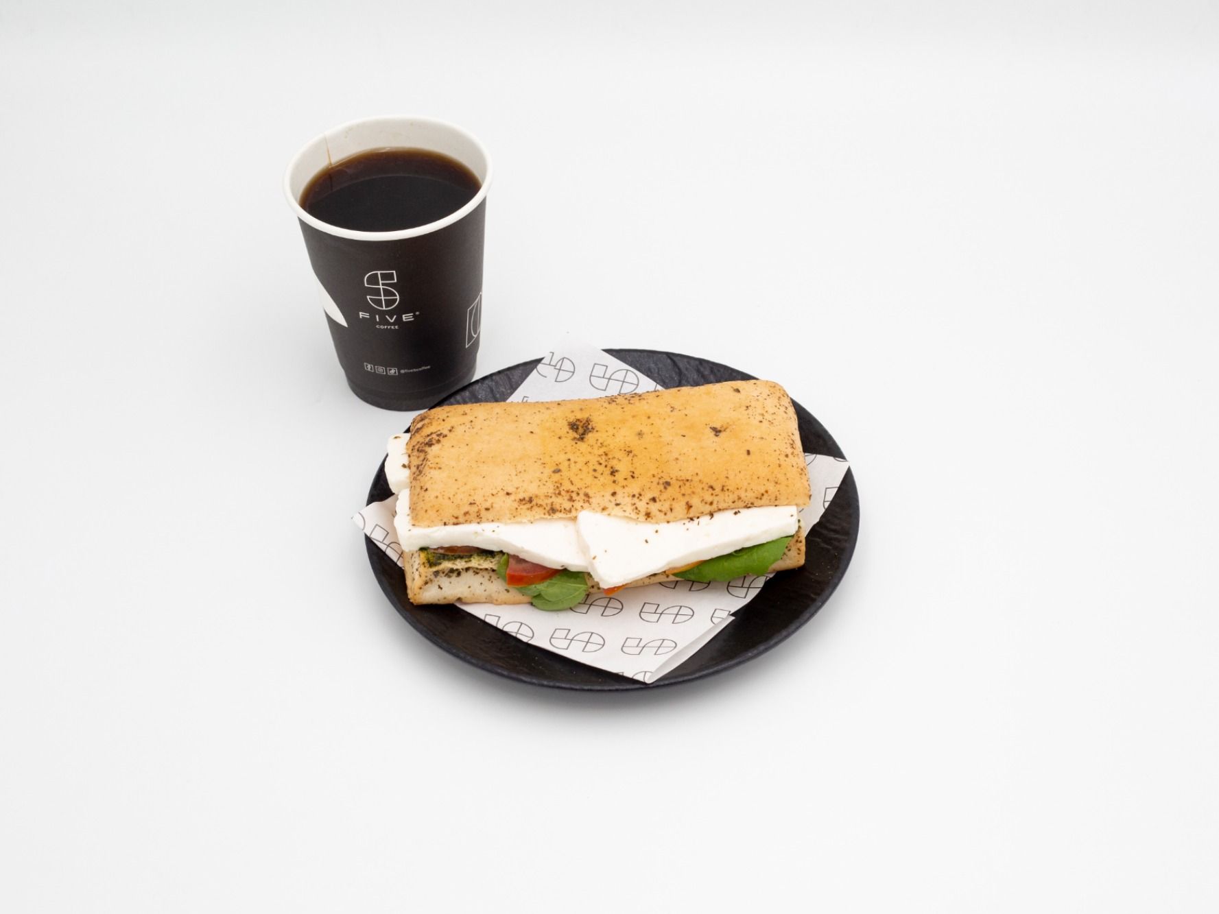 American Coffee And Halloumi Sandwich