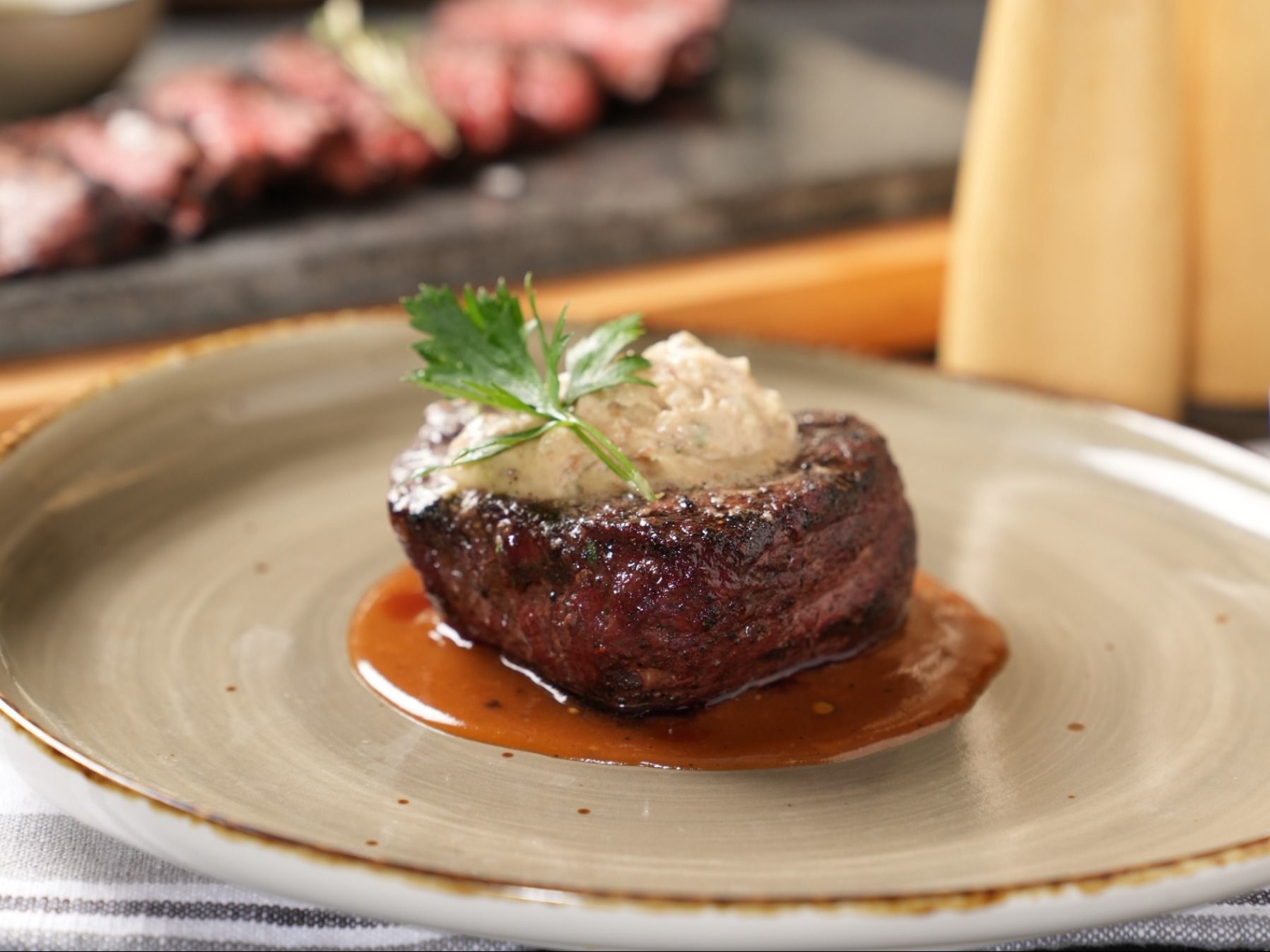 220 Gm Fillet Steak With Bone Marrow Butter