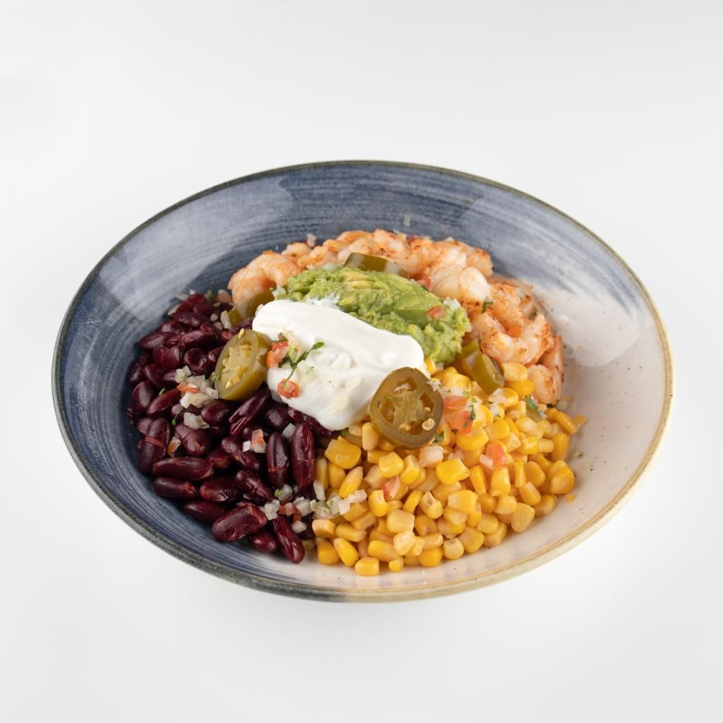 Grilled shrimp burrito bowl